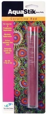 Two Little Fishes Marine Reef Coral Live Rock Putty Aquastick Coralline Red Jumbo 114G