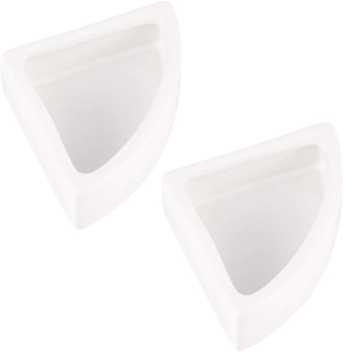 ibasenice Reptile Food Water Bowls - Ceramic Dish for Leopard Gecko (Medium Triangle, 2PCS)