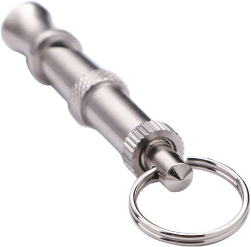 Silver Adjustable Ultrasonic Dog Whistle - Portable Pet Whistle for Training and Behavior Aids