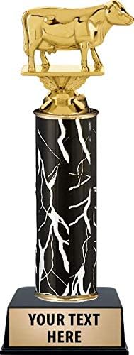 Crown Awards Dairy Cow Trophies, Personalized Black Lightning Dairy Cow Trophy, Custom