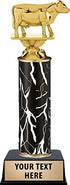Crown Awards Dairy Cow Trophies, Personalized Black Lightning Dairy Cow Trophy, Custom