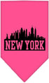 New York Skyline Screen Print Bandana, Large, Bright Pink, Mirage Pet Products
