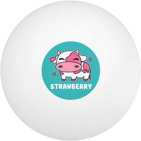 12 Pack Cute Kawaii Strawberry Milk Cow Novelty Table Tennis Ping Pong Ball with Storage Bag
