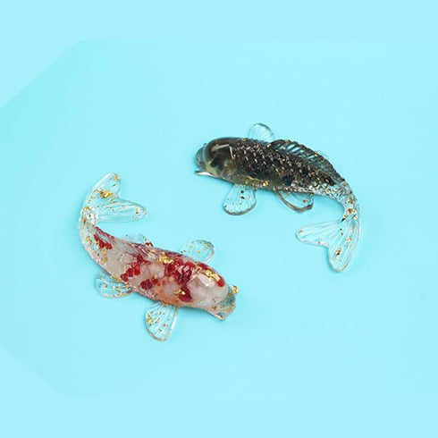 Opexicos 4Pcs Decorative Crystal Gravel Drop Glue, Fish Shape Small Ornaments for Fish Tank Aquarium Pool