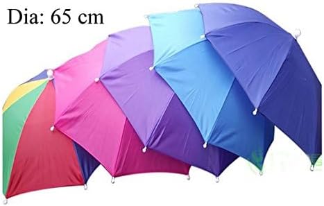 Inoutdoorkit Umbrella Hat - Folding Hands-Free Sunshade for Golf, Traveling, Fishing, Gardening, Beach, Camping, Rose