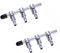 2pcs 3-Way Chrome Metal Gang Manifold Air Line Control Valve for Aquarium Air Tap Splitter