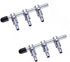 2pcs 3-Way Chrome Metal Gang Manifold Air Line Control Valve for Aquarium Air Tap Splitter