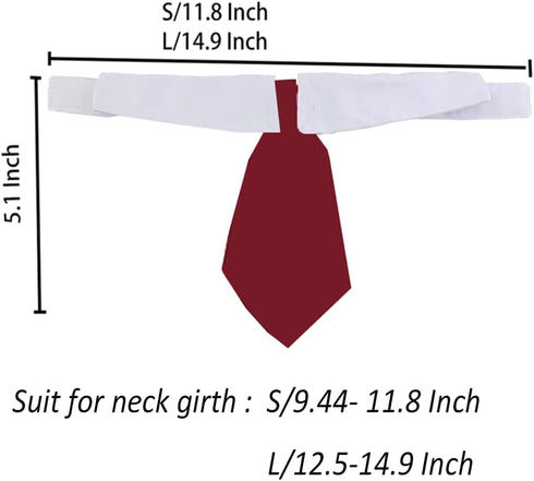 ANIAC Small Dog & Cat Wedding Collar, Formal Bow Tie for Cats & Puppy Collar, White Tuxedo Costume for Small Dogs &