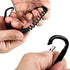 Pack of 6 Fishing Lanyard with Carabiner - Black Coiled Ropes for Secure Pliers, Lip Grips, Tackle Tools