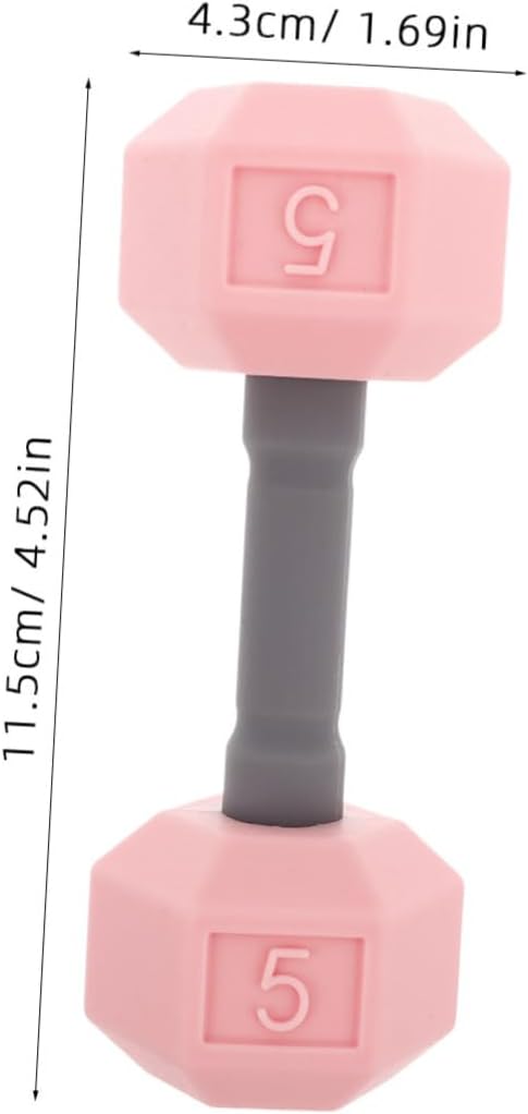 2pcs 0.4lb 4.52 1.69 1.49inch, Totority Mini Dumbbells for Kids Silicone Hand Weights, Pink Toddler Exercise Toys, Home