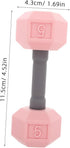 2pcs 0.4lb 4.52 1.69 1.49inch, Totority Mini Dumbbells for Kids Silicone Hand Weights, Pink Toddler Exercise Toys, Home