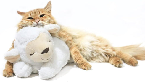 Dog Heartbeat Toy for Anxiety Relief - Soft Plush Calming Toy for Puppy Behavioral Training - Sheep Companion Pillow