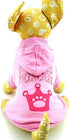 SMALLLEE_LUCKY_STORE Pink Hoodie Christmas T-Shirt for Small Dogs, Spoiled Princess Costume - XS