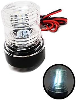 Pactrade Marine 12V Navigation Anchor Light - 360 Degrees Nature White LED, Splashproof Black Housing, USCG Certified