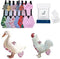 MANON ROSA Chicken Diapers Bantam Hens - Reusable 6-Piece Set with Bow
