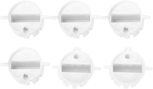 Surf Fin Plug, 6pcs Black/White Plastic Cup Plug for Surfboard Round Surf Fin Plug & Screw Key (White)