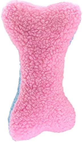 PetSport Super Soft Shearling Fleece Dog Toy with Squeaker for Medium & Large Dogs (Bone)