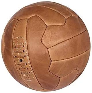 Vintage Soccer Ball, Antique Leather Football Size 5, Light Brown