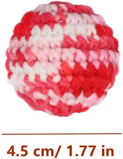 6 Pack 1.77" ISMARTEN Cat Toys Balls, Yarn Pet Interactive Ball with Bell Inside, Kittens Chew Toys for Indoor Cats