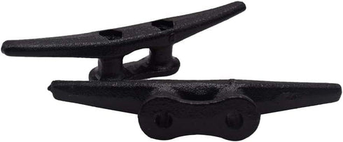 Simplified Living 6" Black Dock Cleat | Weatherproof Cast Iron Tie Downs for Marine Pier or Nautical Décor