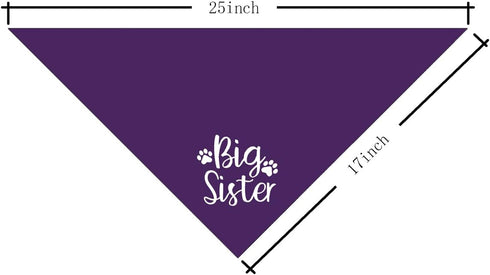 corner wind Big Sister Dog Pregnancy Announcement Shirt, Dog Bandana Gift, Gender Reveal Triangle Bibs Accessories