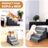 Heeyoo Dog Stairs for Small Dogs, 5-Step High-Density Foam Steps with Non-Slip Removable Washable Cover, Grey, 23" High