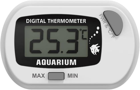 Stick-On Fish Tank Thermometer, Digital Reptile Thermometer with MAX/MIN LCD Display for Aquarium and Terrarium