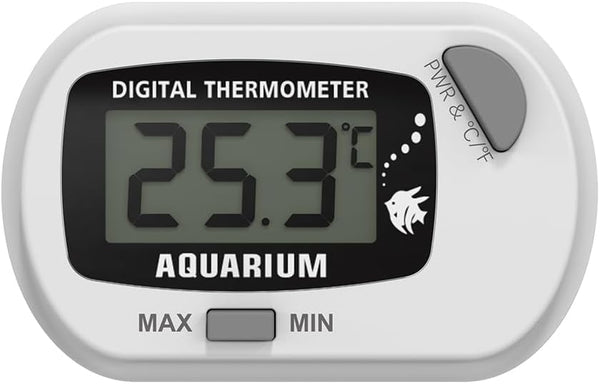 Stick-On Fish Tank Thermometer, Digital Reptile Thermometer with MAX/MIN LCD Display for Aquarium and Terrarium