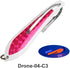 KTGCOZS Pack 2 of Stainless Steel Single Hook Jig Lure UV Glow Spoon-Shaped Saltwater Fishing Jigging Lure for Mackerel