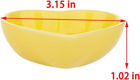 2 Pcs Cute Ceramic Hamster Food Bowl, Anti-Turning Food & Water Bowl for Hedgehog, Gerbil, Rat, Guinea Pig (Yellow &