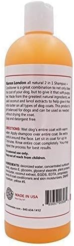 Warren London 2 in 1 Pet Shampoo and Conditioner for Dogs, Puppies, & Cats - Best for Dry Itchy Skin - Made in USA, 17oz