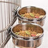 2PC Stainless Steel Pet Feeder Water Bowls, 10oz 20oz 30oz Cup with Holder for Small Animal Cage Coop Hook