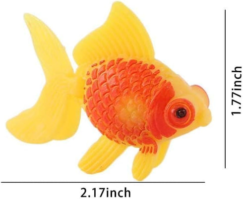 3 Pack Artificial Aquarium Fishes – Gold and Orange Plastic Moving Fish Ornament Decoration for Fish Tank