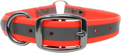 Regal Dog Products Small Orange Heavy Duty Reflective Dog Collar, Adjustable, Chew Proof & Waterproof