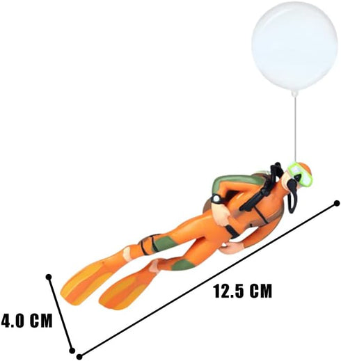 Fish Tank Diver Floating Ornament, Cute Cartoon Diver with Floating Device, Aquarium Landscape Decoration