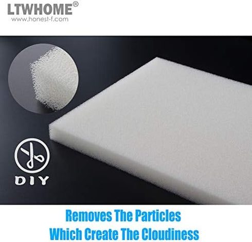 DIY Fine Foam Sheet Filter PAD Media by LTWHOME, 18"x12", Fish Tank, Pack of 1