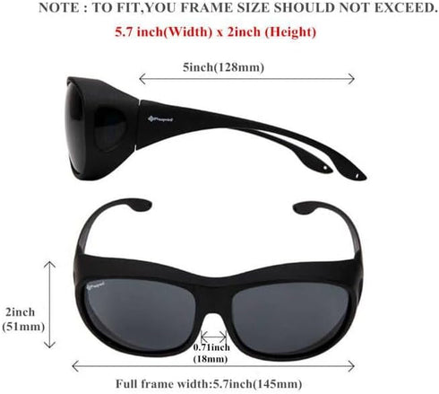 Polarized Solar Shield Fit Over Glasses, Driving Sunglasses for Men and Women
