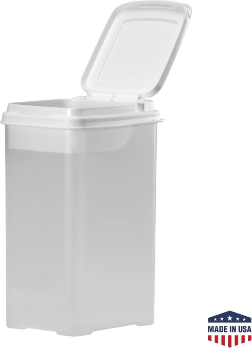 3.5 Buddeez Pet Treat Container for Dogs and Cats - Quart Flip Top Storage Bin - Bites And Bones Design - Airtight Food