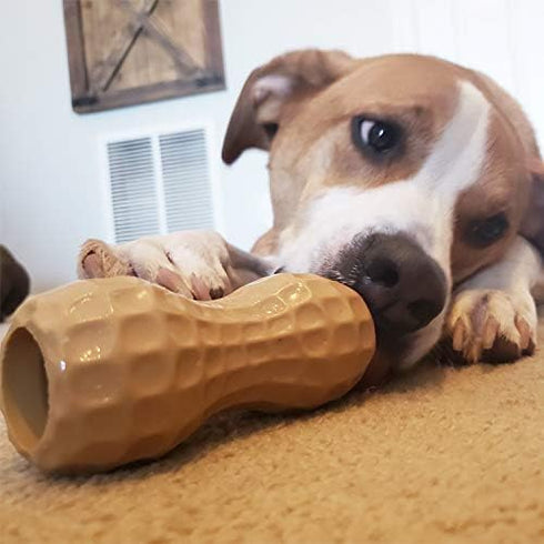 Poochie Butter Toy, Natural Rubber Dog Peanut Butter Treat Dispenser, Durable & Interactive for Medium Dogs