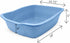 Large Cat Litter Pan Blue, Open Top Kitty Litter Box Tray for Indoor Cats, High Side Design for Cleaner Floors, Easy