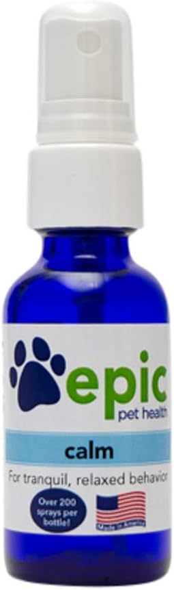 Calm Natural Odorless Calming Sprays for Dogs and Cats, Promotes Relaxed Behavior, Made in USA (Dropper, 1 Ounce)