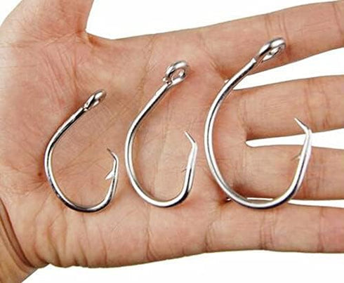 Generic 100pcs 39960 8/0-15/0 Stainless Steel Fishing Hooks Big Game Fish Tuna Circle Bait Fishhooks Size