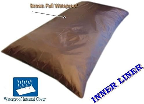 DIY Heavy Duty Durable Blue Denim Jean Pet Dog Pillow Cover + Internal Waterproof Resistant Case Set for Small Medium