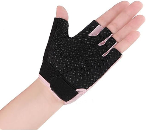 OVOY 4-12 Breathable Fingerless Workout Gym Gloves for Kids T - Anti-Slip and Durable Exercise Gloves