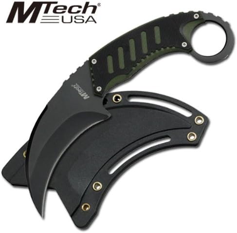 MTECH USA MT-665BG Neck Knife, 7.5-Inch Overall, Black/Green