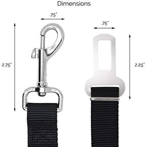 Dog Seat Belt Pet Dog Cat Car Seatbelt Safety Tether - 2 Pack Adjustable Harness Belts, Heavy Duty Nylon
