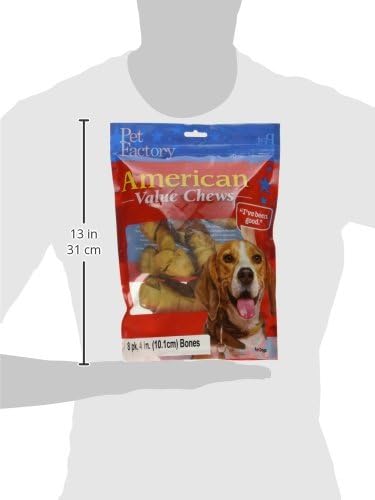 Pet Factory American Beefhide 4-5" Knotted Bones Dog Chew Treats - Chicken Flavor, 8 Count