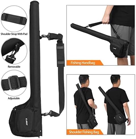 Lixada 31.1 Inch Fishing Rod Case, Fishing Tackle Bag, Portable Fishing Rod Reel Storage Tubes