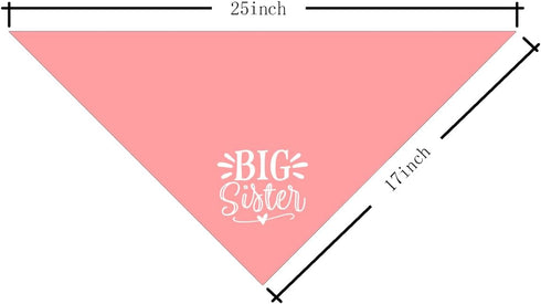 ZPPRJF Big Sister Dog Bandana, Pink Pet Dog Scarf Accessories, Pet Triangle Scarf for Small Medium Dogs, Baby