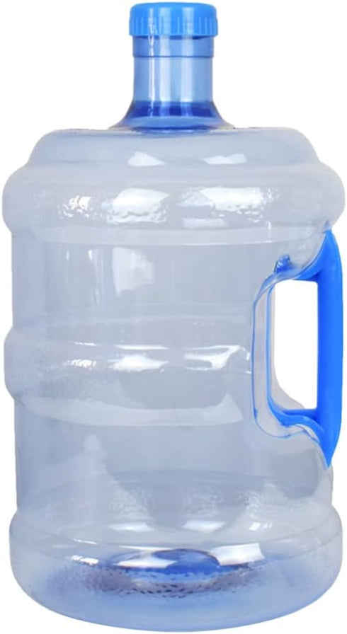 Wakauto Round Plastic Water Bottle with Handle - 2 Gallon Portable Water Jug, Large Capacity Container